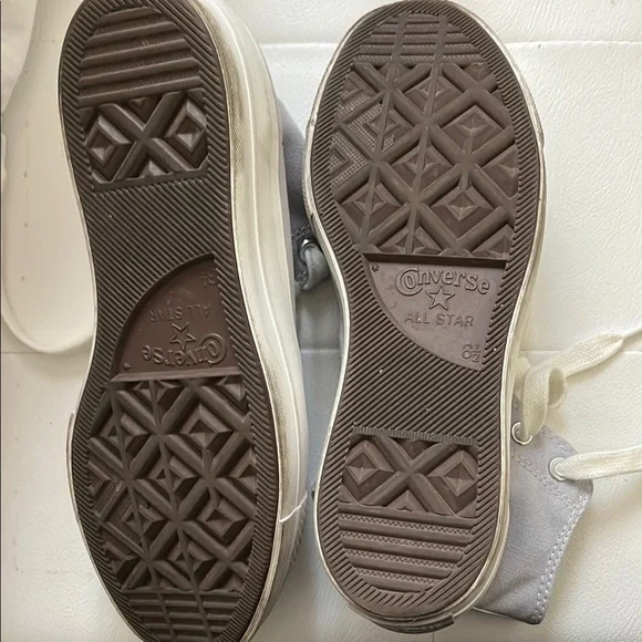 Converse White and Purple High-Top Platform Sneakers - Picture 6 of 7